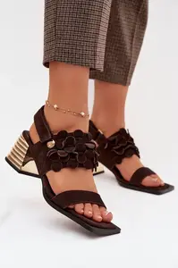 S. BARSKI semišové sandály na podpatku