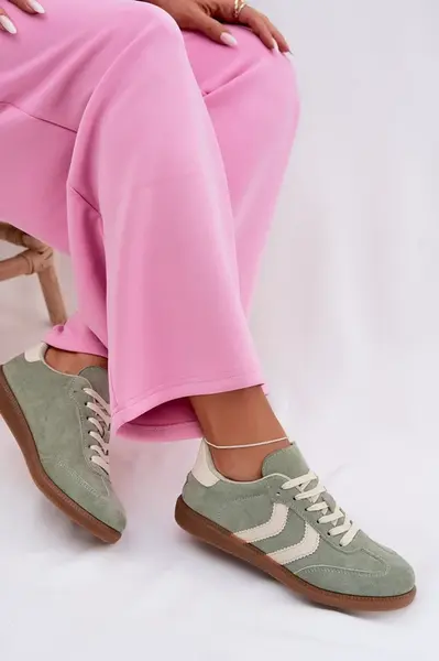 Dámské tenisky z ekologického semiše zelené Jesavella