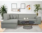 Rohová sedacia súprava Bernett, svetlo šedá tkanina, ľavý roh%