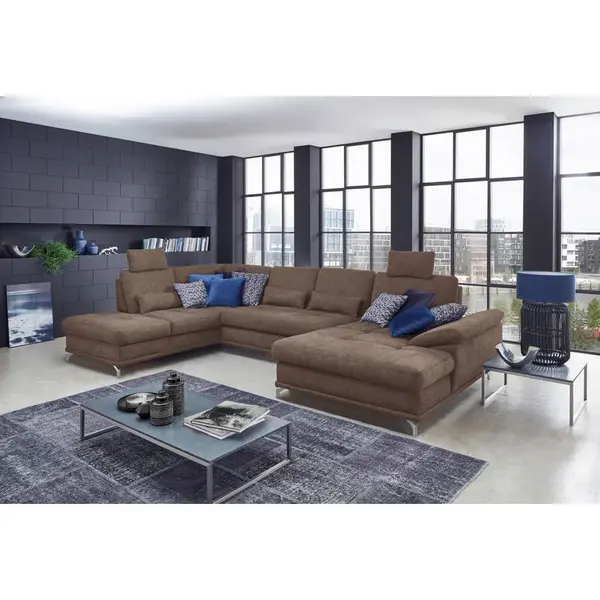 Sit & More SEDACÍ SOUPRAVA, textil, šedohnědá