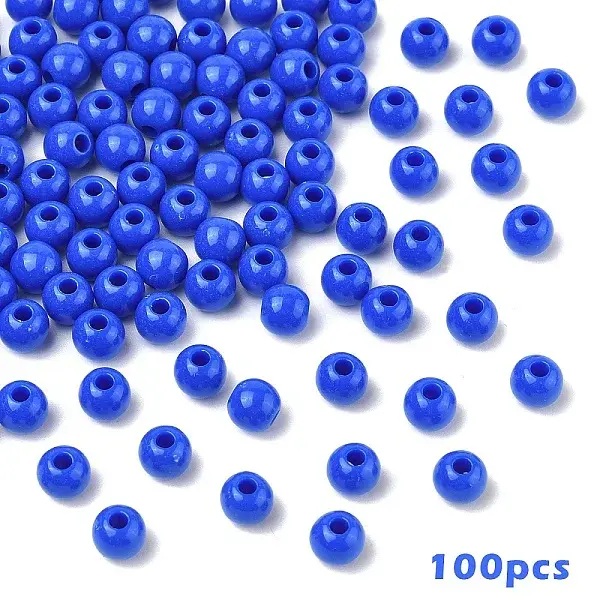100Pcs Opaque Acrylic Beads