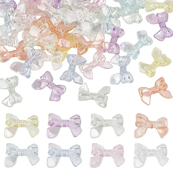 96Pcs 8 Colors Transparent AB Color Acrylic Beads