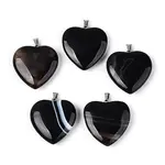 Natural Black Banded Agate(Dyed & Heated) Pendants