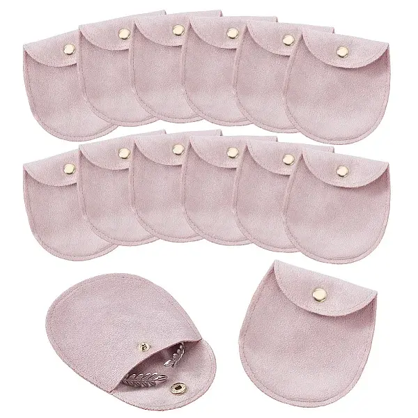 14Pcs Velvet Jewelry Storage Bags with Snap Buttons