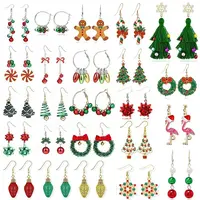 24 Pairs Christmas Theme Alloy Plastic Earrings Sets