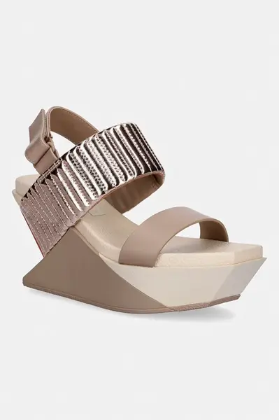 United Nude sandály na klínku kožené Delta Wedge Puffier
