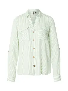 VERO MODA Blúzka 'VMBumpy'  svetlozelená / biela