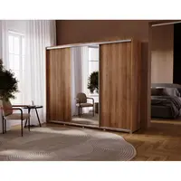 Šatní skříň Silver Barva korpusu: Dub - riviera, Rozměry: 255 cm, Dveře: Zrcadlo