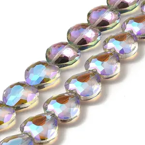 Transparent Electroplate Glass Beads Strands