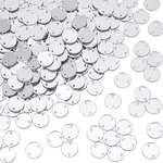200Pcs Flat Round Acrylic Mirror Sew on Rhinestone