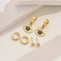 3 Pairs 3 Styles 201 Stainless Steel Earrings Sets