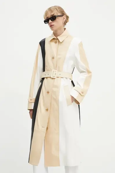 Kožený kabát Moschino Jeans