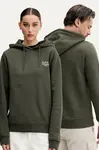 Mikina A.P.C. hoodie standard rue madame GOTS zelená barva, s kapucí, melanžová, COHBV.M27914