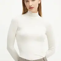 Svetr Guess ANITA dámský, béžová barva, lehký, s pologolfem, W4BP14 KCGM2