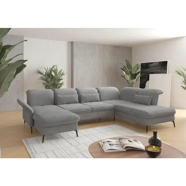 Sit & More SEDACÍ SOUPRAVA, textil, šedá