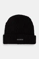 Čepice z vlněné směsi Guess CABLE BEANIE černá barva, z husté pleteniny, M4BZ10.Z3HD1