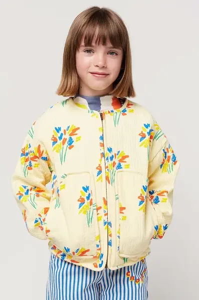 Dětská bavlněná mikina Bobo Choses žlutá barva, vzorovaná