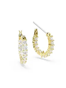 Swarovski Náušnice 'Matrix'  zlatá / priehľadná