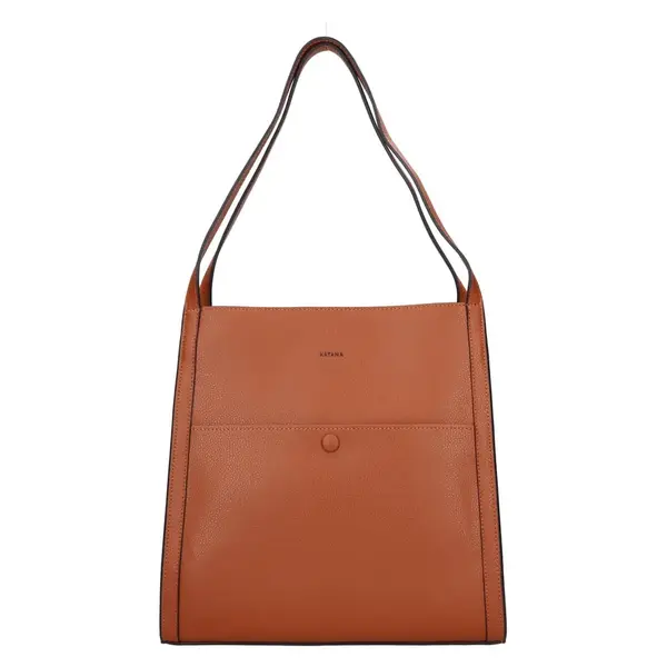 Elegantná dámska kožená kabelka Katana Laube - koňak