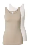 Skiny Top  telová / tmavobéžová