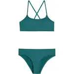 O'Neill ESSENTIALS BRALETTE BIKINI SET Dívčí plavky, tmavě zelená, velikost