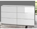 Zásuvková komoda New York D, bílá/bílý lesk