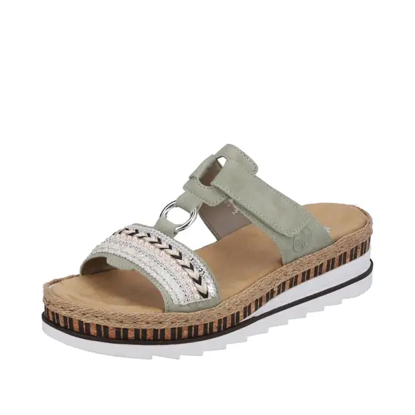 Rieker Šľapky  béžová / pastelovo zelená / čierna / perlovo biela