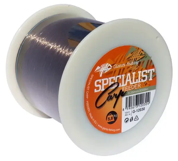 Giants fishing vlasec specialist carp feeder 3000 m hnedá-priemer 0,18 mm / nosnosť 3,6 kg