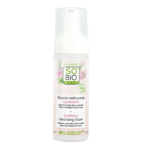SO’BiO étic Čisticí zklidňující pěna Aloe vera BIO 150 ml