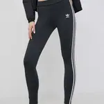 Legíny adidas Originals Adicolor HF7536 dámské, černá barva, s aplikací, HF7536-BLACK
