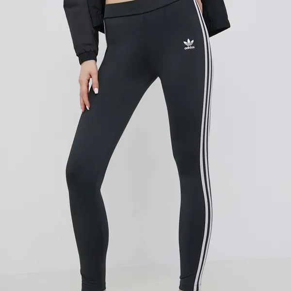 Legíny adidas Originals Adicolor HF7536 dámské, černá barva, s aplikací, HF7536-BLACK