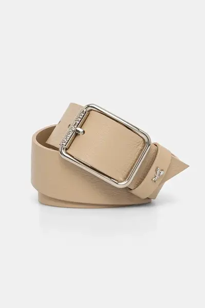 Kožený pásek Patrizia Pepe dámský, béžová barva, CW6409 L001