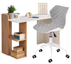 HALMAR Sestava - Stůl FINO bílý + Židle MATRIX šedá