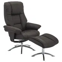 Cantus RELAXAČNÍ KŘESLO S TABURETEM, kov, textil, antracitová, barvy chromu