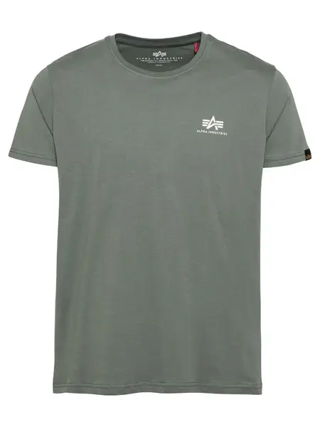 ALPHA INDUSTRIES Tričko  kaki / biela