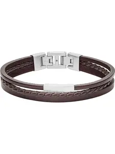 FOSSIL Náramok  tmavohnedá / strieborná