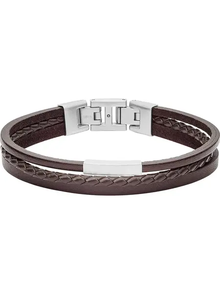 FOSSIL Náramok  tmavohnedá / strieborná