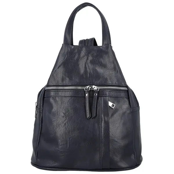 Stylový dámský koženkový batoh Narcisa, tmavě modrý