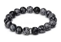 Agato Korálkový náramek z obsidiánu MINK157/20