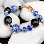 Lampglas Náramek Ocean Storm s 24karátovým zlatem a ryzím stříbrem v perlách Lampglas BCQ14