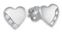 Soliter Stříbrné náušnice srdíčka s krystaly 436 001 00544 04