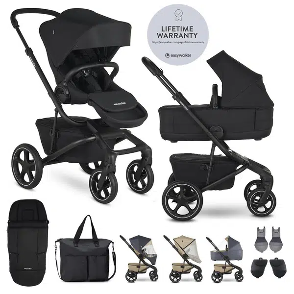EASYWALKER SET XXL kočárek kombinovaný Jimmey Pepper Black s příslušenstvím