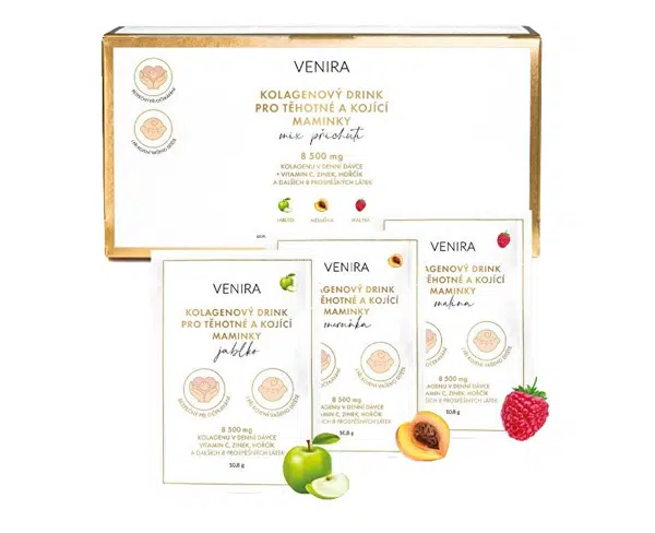Venira Premium kolagenový drink pro těhotné a kojicí maminky mix 3 příchutí 30 x 10,8 g