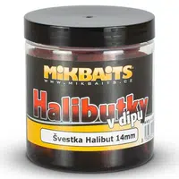 Mikbaits chytací halibutky v dipu 14 mm 250 ml-švestka halibut
