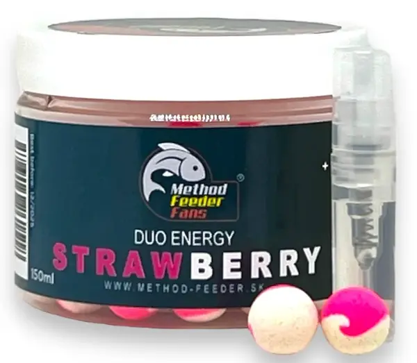 Method feeder fans pop up duo energy 12 mm 100 ml + sprej esence 2 ml - jahoda