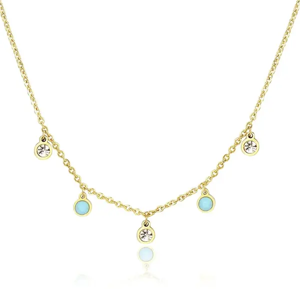 S'Agapõ Pozlacený ocelový náhrdelník Luce SCE04