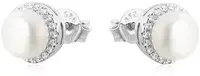 Beneto Stříbrné náušnice pecky s pravými perlami AGU131