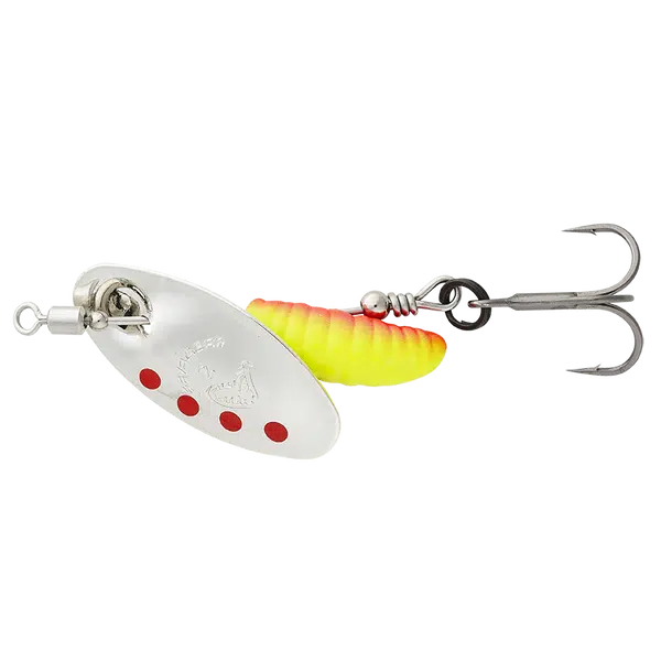 Savage gear třpytka grub spinners silver red yellow - #1 3,8 g