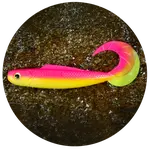 Redbass gumová nástraha twister kixter tutti frutti uv color - l 100 mm