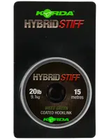 Korda návazcová šňůra hybrid stiff 20 lb 15 m - weed green